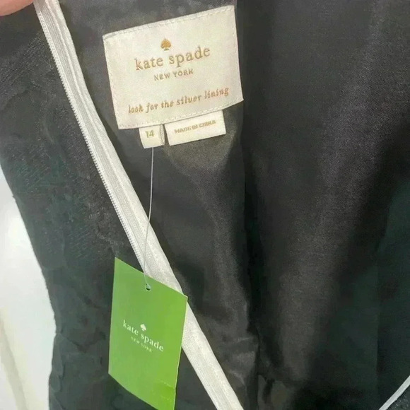 NWT Kate Spade Vintage Silk Collared Black and White Dress Size 14 - Picture 6 of 11